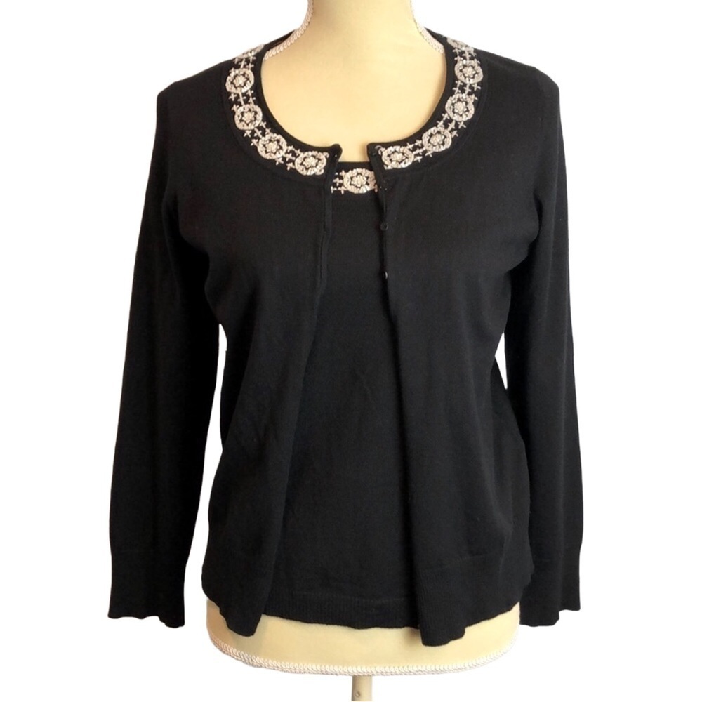 Sigrid Olson Silk Blend Cardigan and Camisole Set